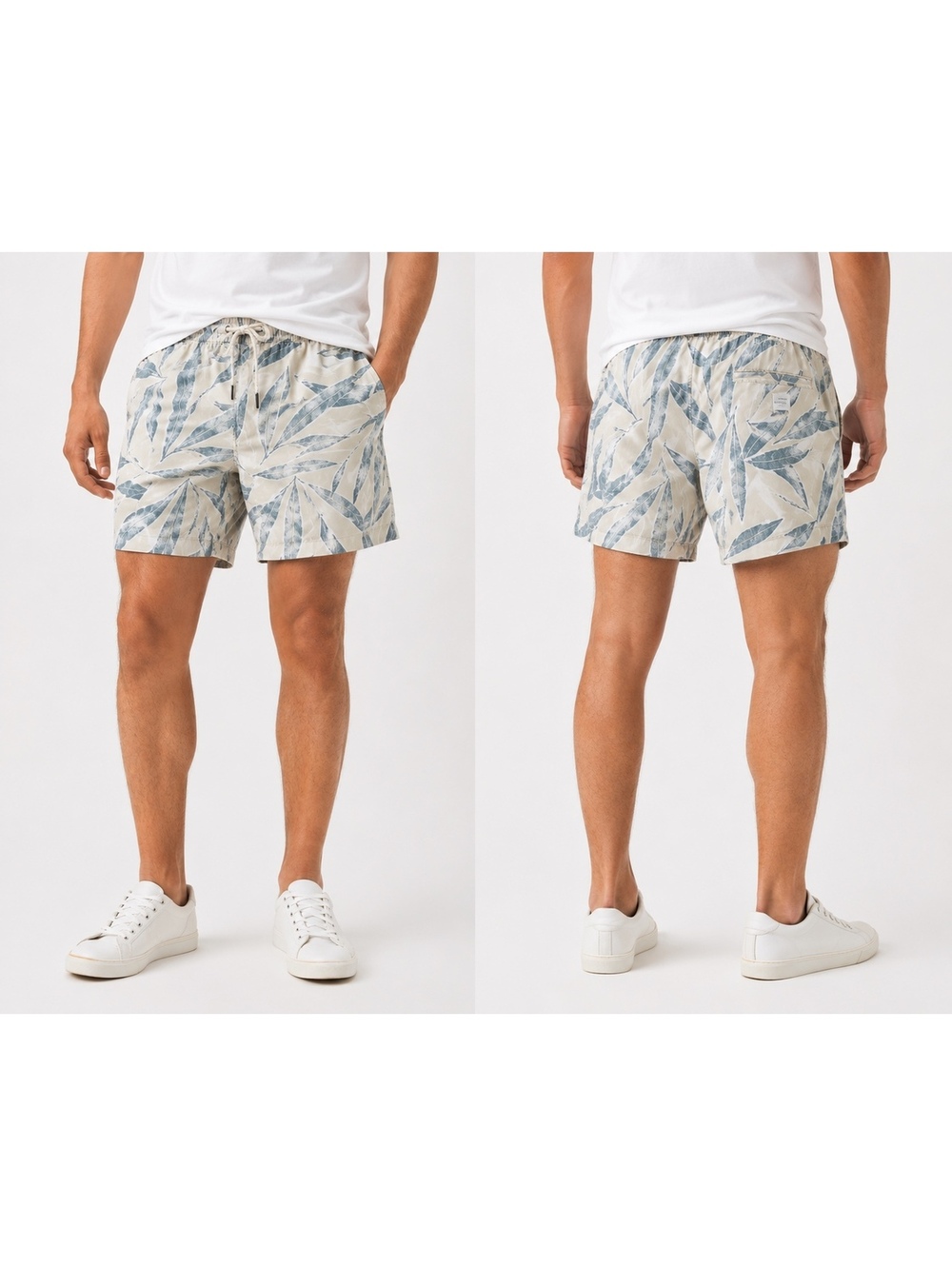 American Eagle Men’s Flex 6.5” Lived-In Trekker Shorts Small Tropical Leaf